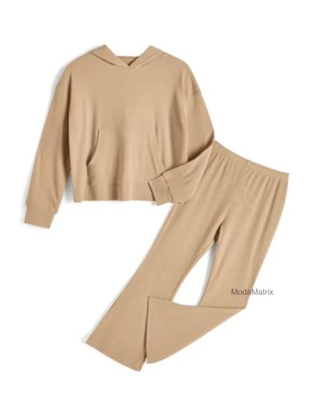 Girls 2-Piece Long Sleeve Crop Top & Flare Leggings Set